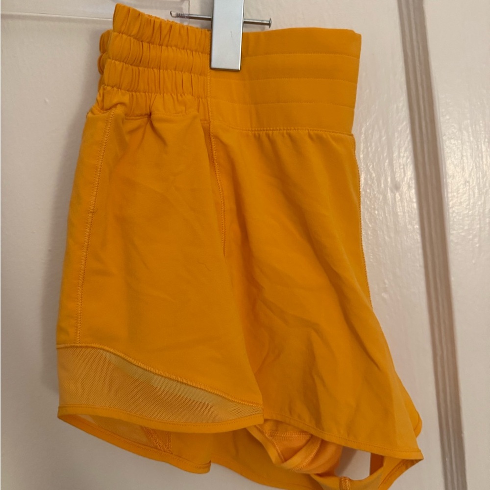 Lululemon Athletica Orange Athletic Shorts with Elastic Waistband